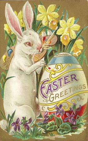 free-vintage-printable-greeting-card-easter-bunny-painting-ornate-easter-egg