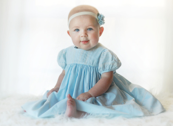 Camping hairbows Cambria blue dress 123e